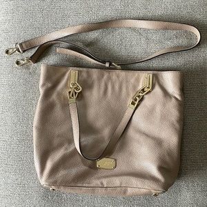 Tan leather Michael Kors purse. 15”x12”